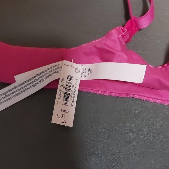 Victoria's Secret Vibrant Pink Bra Lightly Lined 34DD NWT - Picture 4 of 5